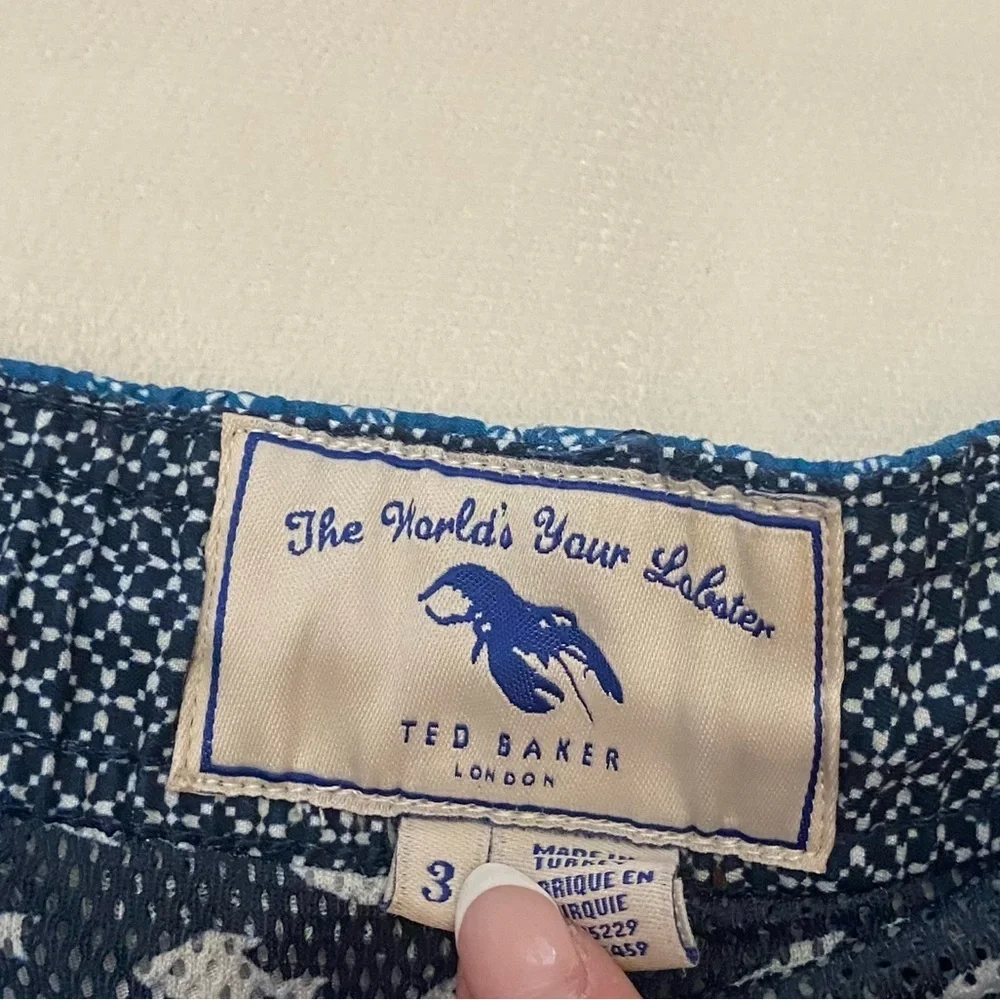 Ted Baker Teal Patterned Swim Trunks Shorts Size 3 - 2981